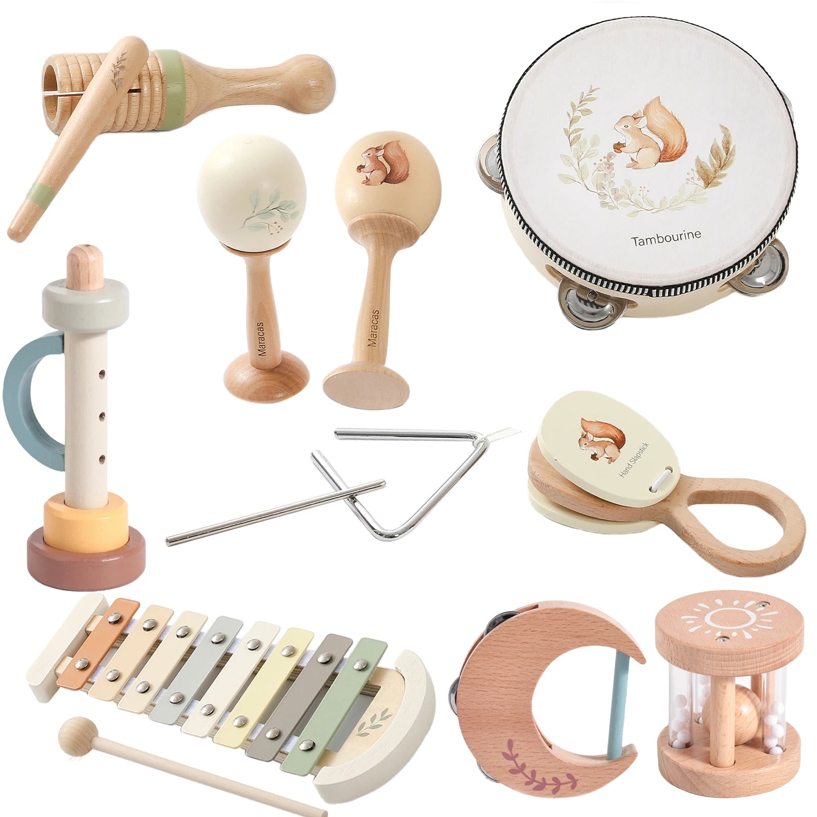 Musical Instruments Montessori Music Drum Xylophone Children's Early Educational Wooden Instruments Baby Toys 0–12 Months