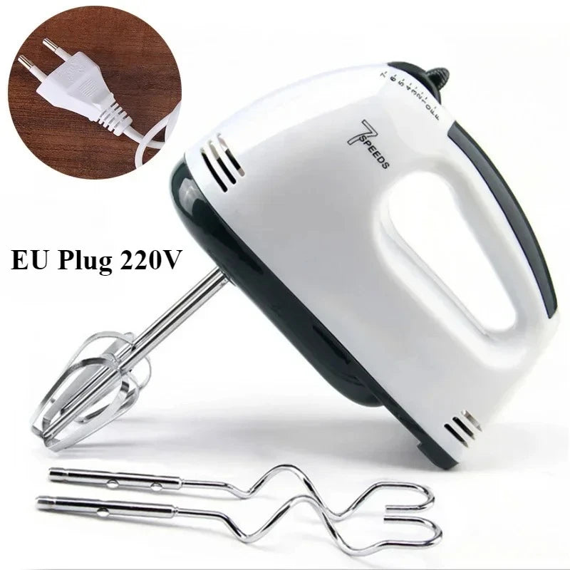 This multipurpose kitchen mixing appliance is a 7-speed electric hand mixer that automatically blends cream, eggs, cake, and dough.